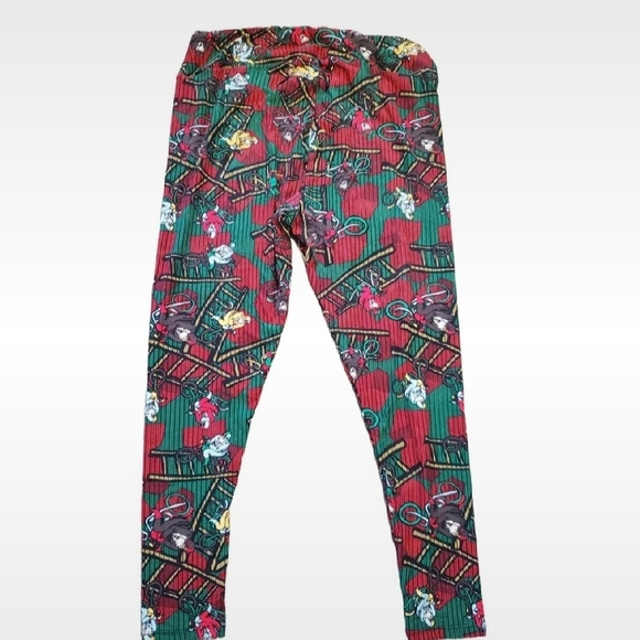 Colorful Santa Print Leggings - Picture 2 of 5